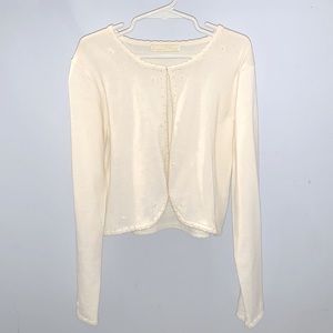 Cream sweater/pearls-children’s large(14/16)           ~Brand:American Princess